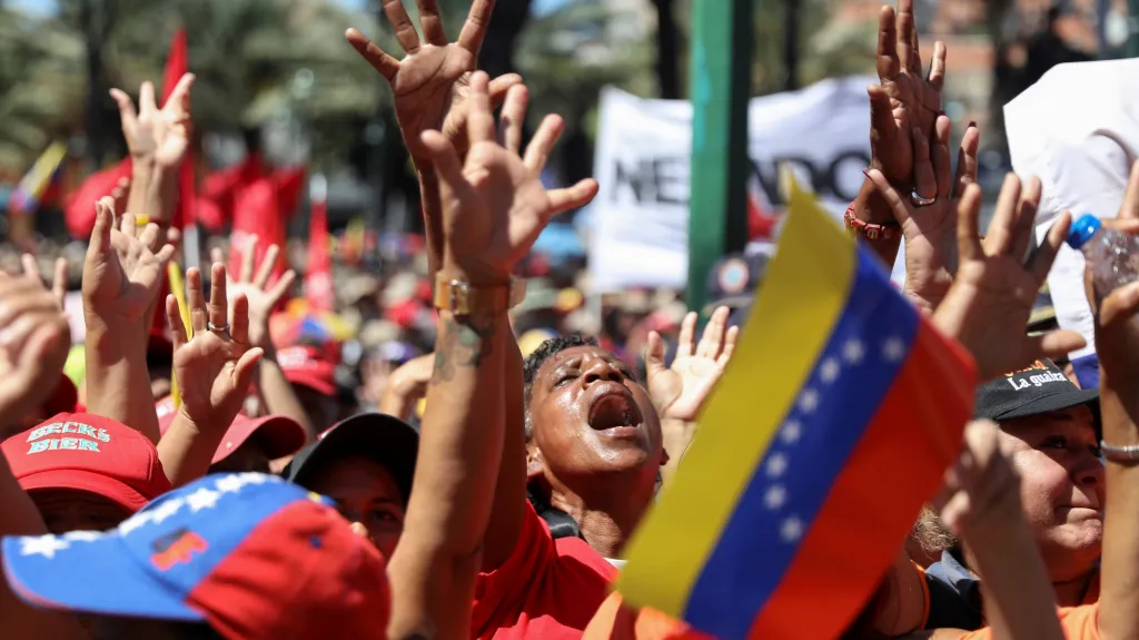 Demonstrace na podporu venezuelského prezidenta Nicólase Madura