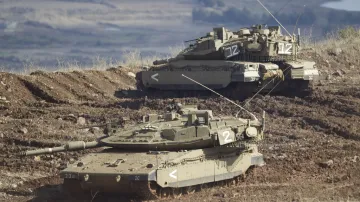 Izraelské tanky na Golanských výšinách