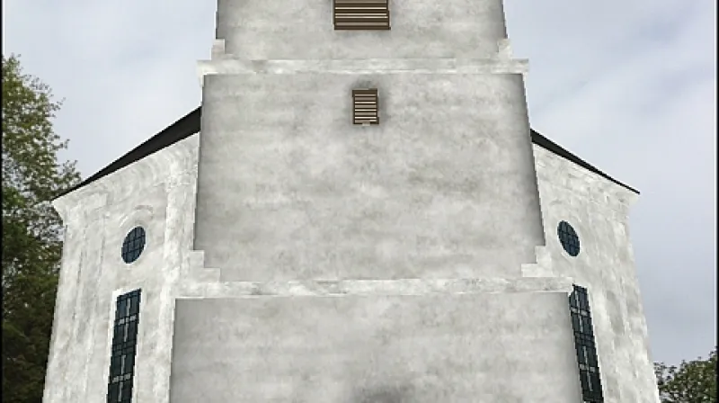 Virtuální podoba exteriéru kostela