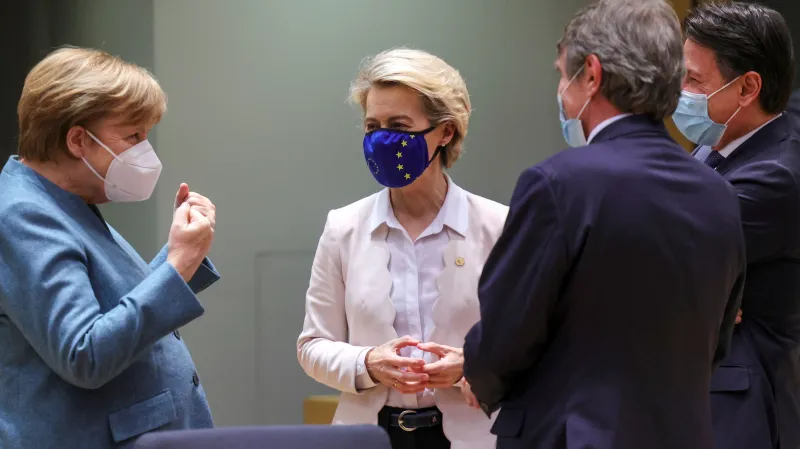 Angela Merkelová na summitu EU