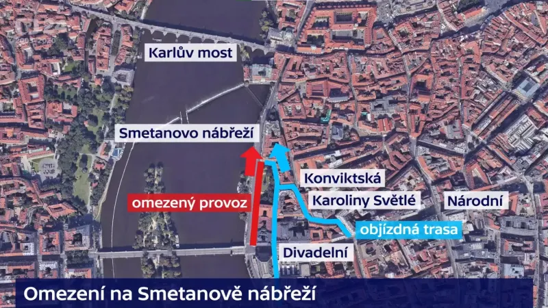 Omezení na Smetanově nábřeží