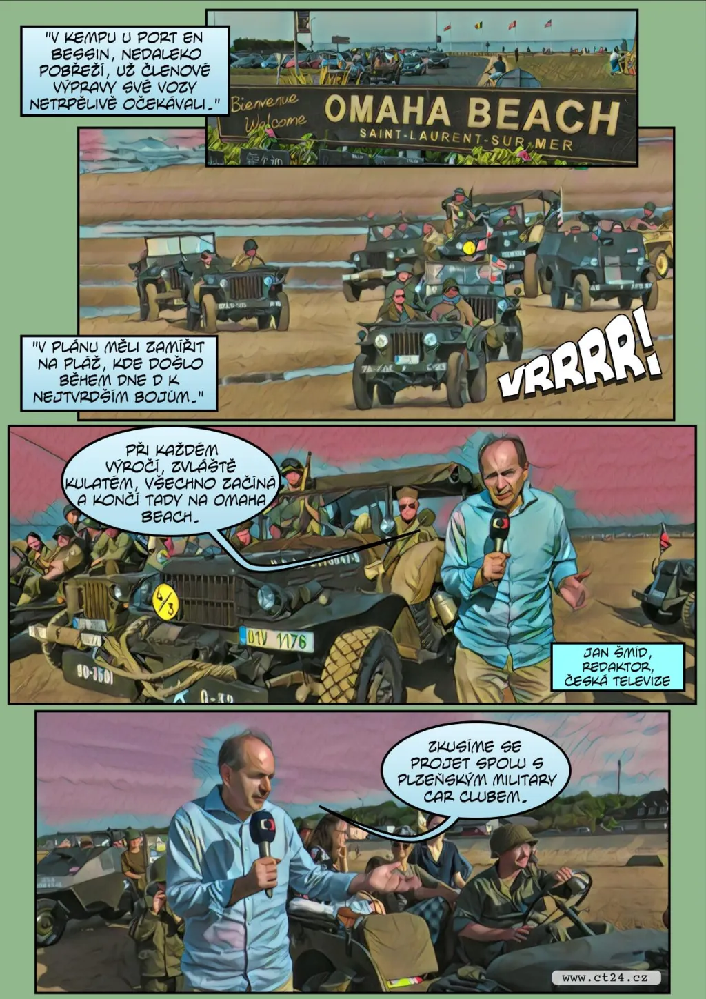 Komiks: Češi na výročí vylodění v Normandii
