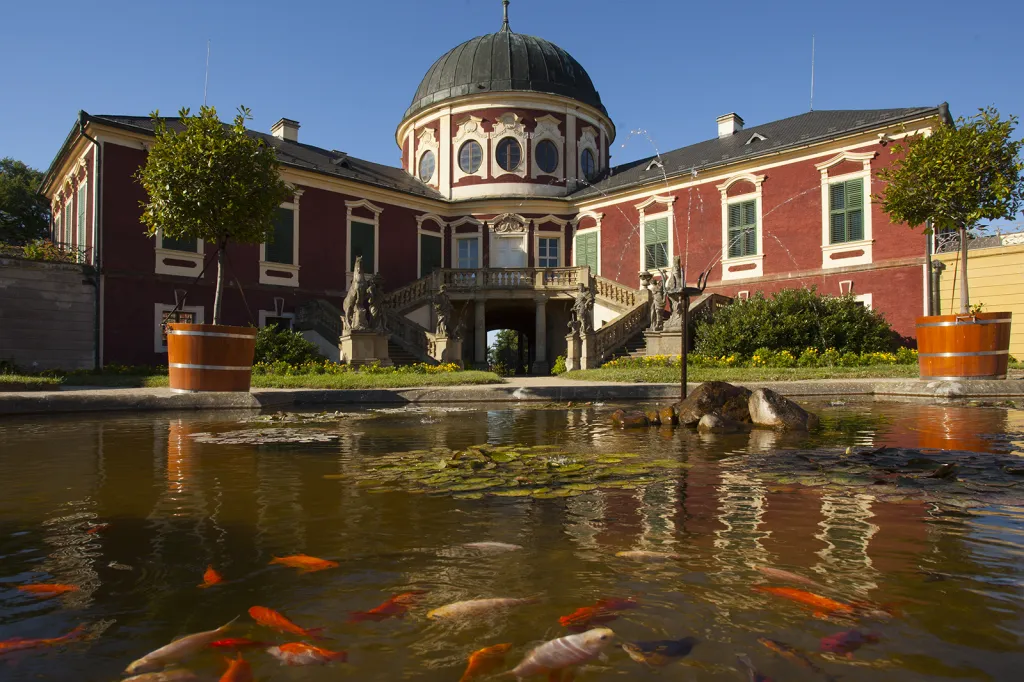 Státní zámek Veltrusy (asi 25 km severně od Prahy) s přilehlým parkem je jedním ze zapomenutých klenotů tuzemské architektury. Stavba je národní kulturní památkou a přírodně-krajinářský park v jejím okolí patří mezi nejstarší v Evropě.