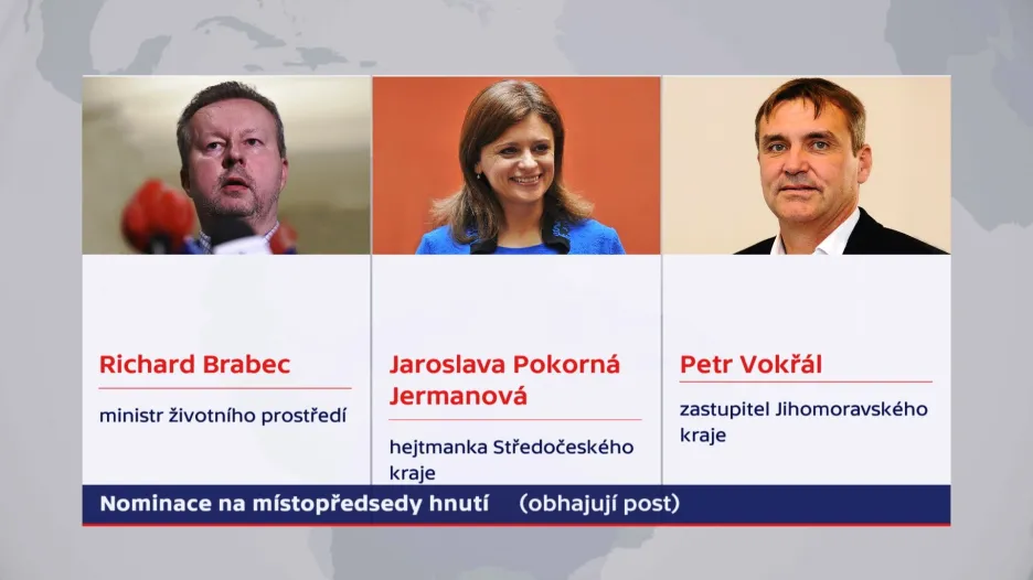 Nominace na místopředsedu hnutí ANO