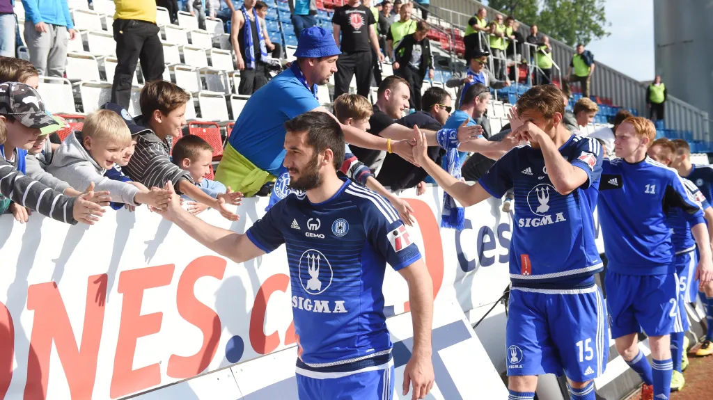 Zklamaní fotbalisté klubu Sigma Olomouc