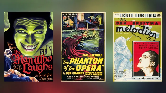 Plakáty hollywoodských filmů, v nichž hrál Antonín Vaverka