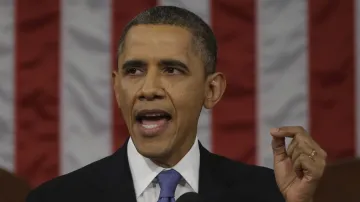 Barack Obama při projevu o stavu unie