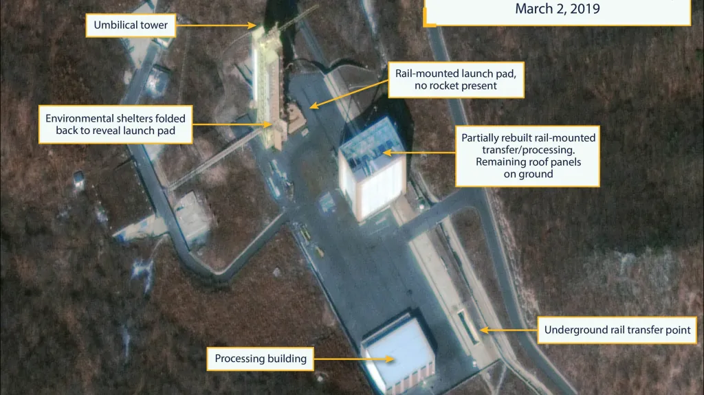 Satelitní snímky střelnice Sohe z 2. března 2019