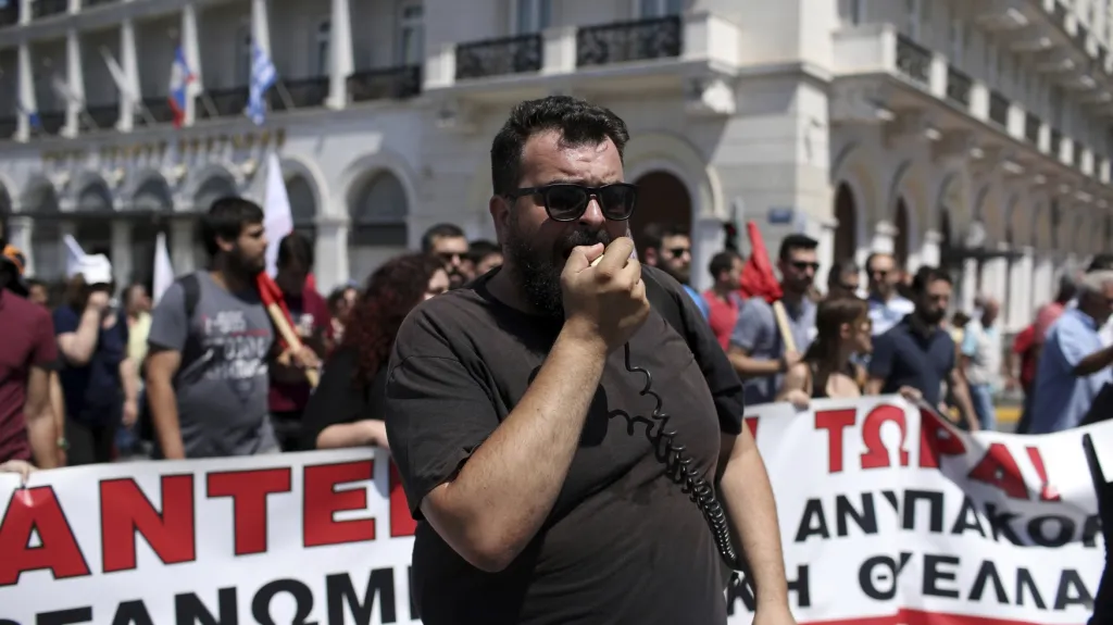 Protestní shromáždění v Aténách