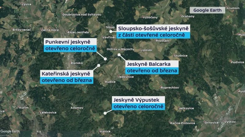 Přístupnost jeskyní v Moravském krasu