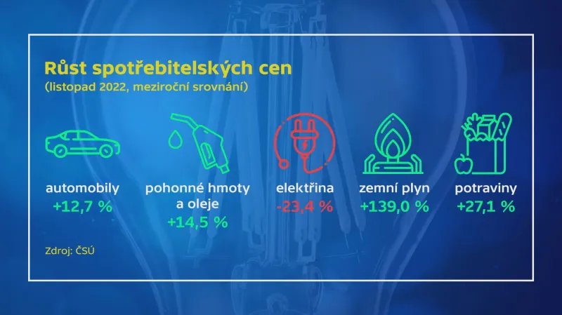 Růst spotřebitelských cen (listopad 2022)