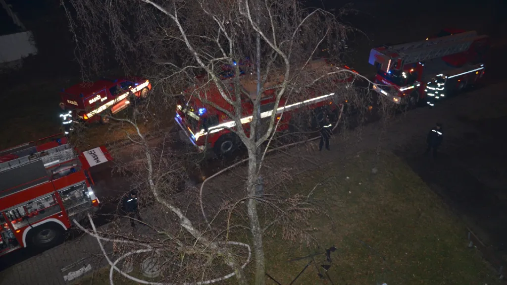 Noční požár v Kladně