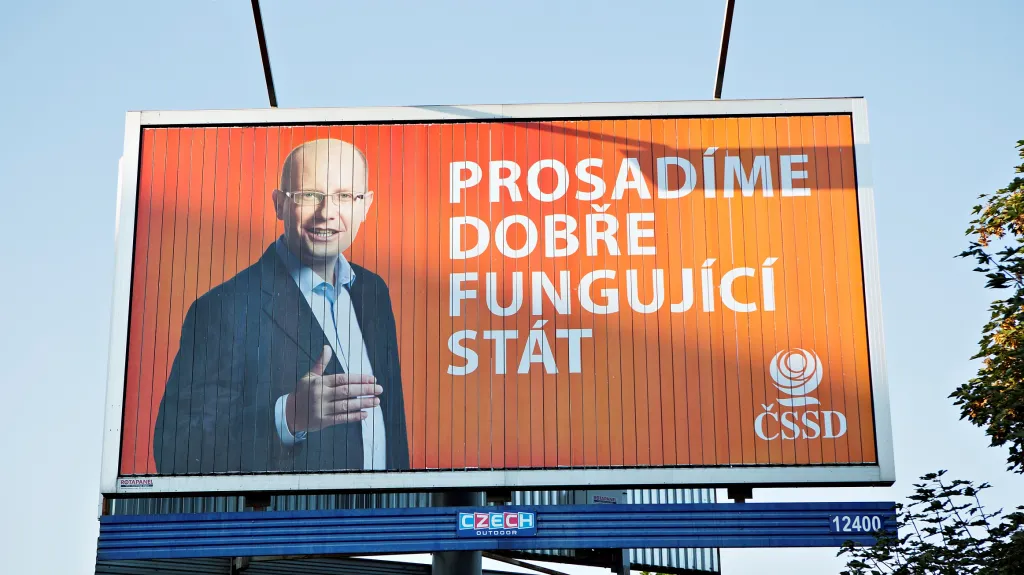 Billboard ČSSD v kampani před volbami do sněmovny v roce 2014
