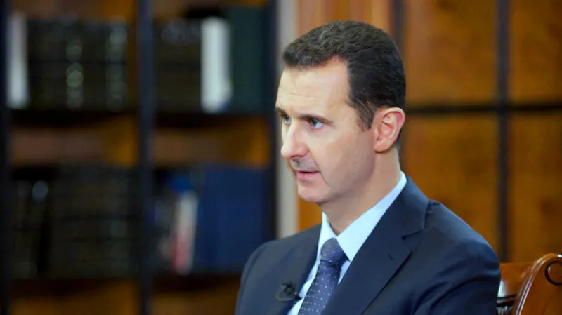 Bašár Asad při rozhovoru pro čínskou televizi