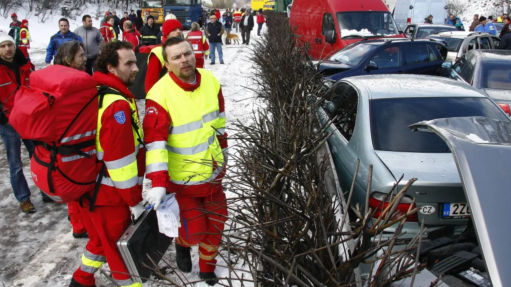 Hromadná nehoda na dálnici D1