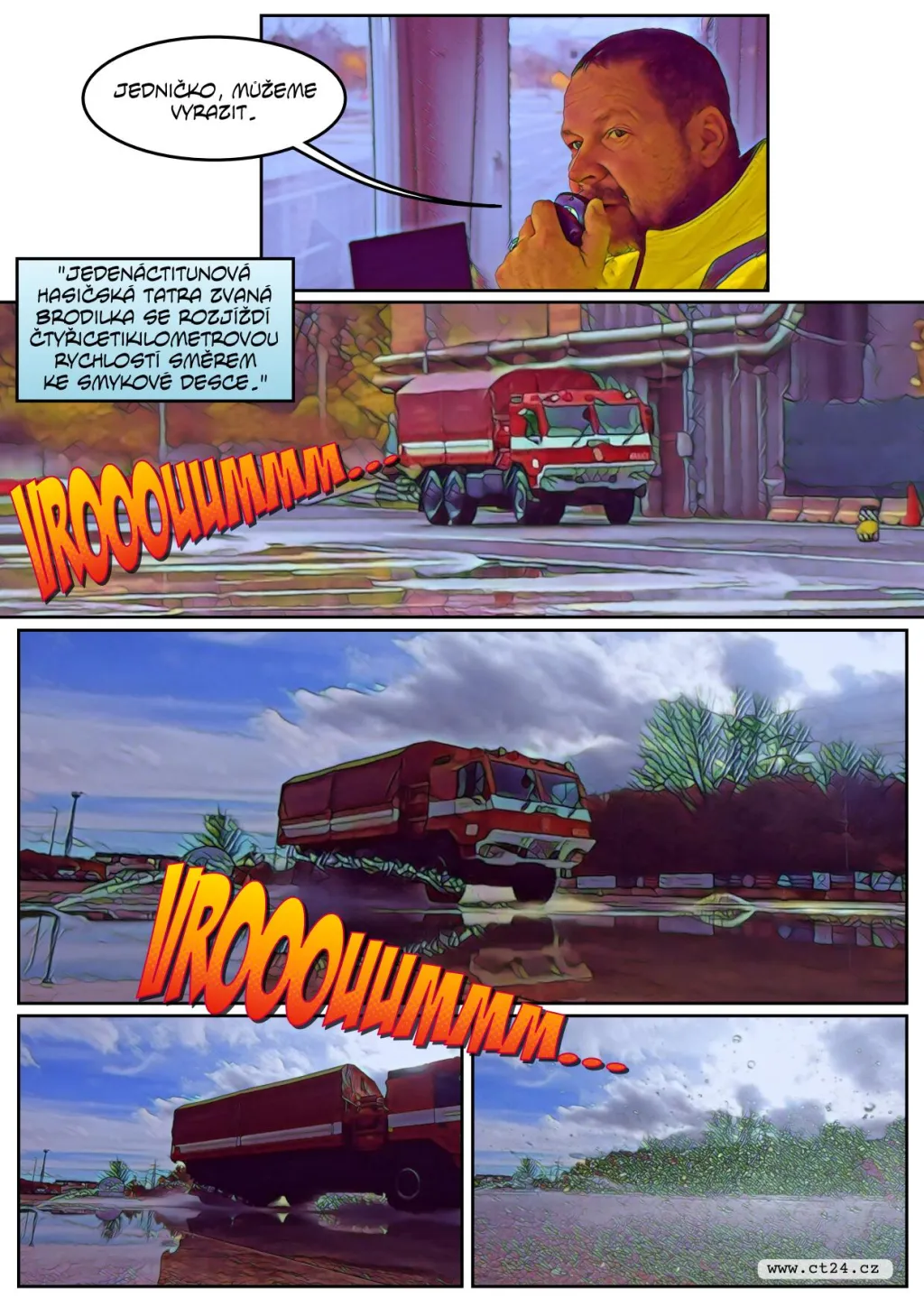 Cvičení hasičů na polygonu v Ostravě