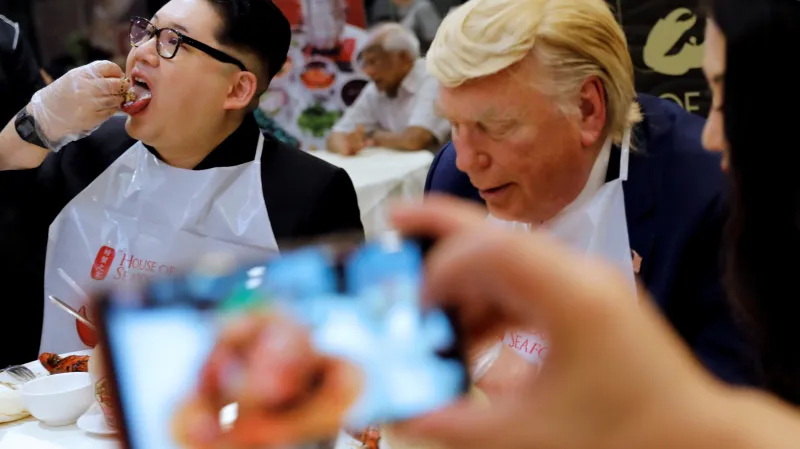 Dvojníci Kim Čong-una a Donalda Trumpa