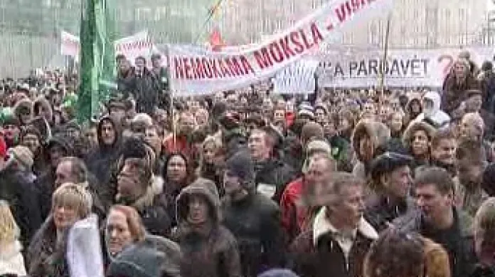Protivládní demonstrace v litevské metropoli Vilnius