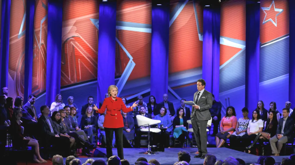 Hillary Clintonová na vystoupení v Iowě