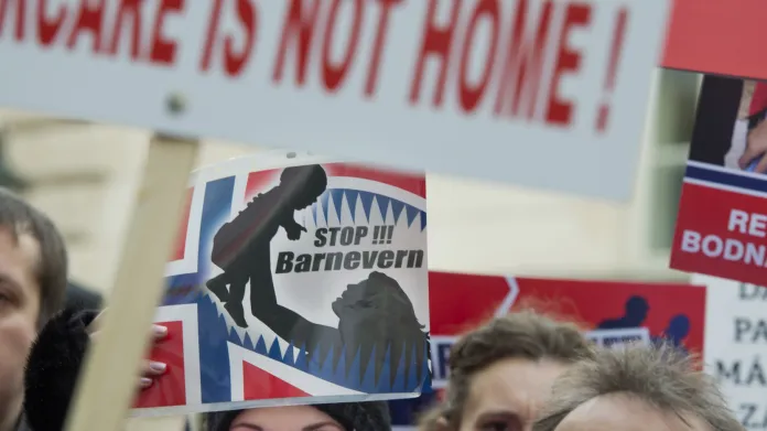 Demonstrace proti jednání Barnevernetu