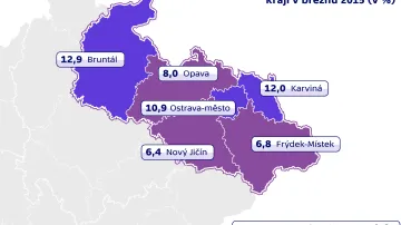 Nezaměstnanost v Moravskoslezském kraji v březnu 2015