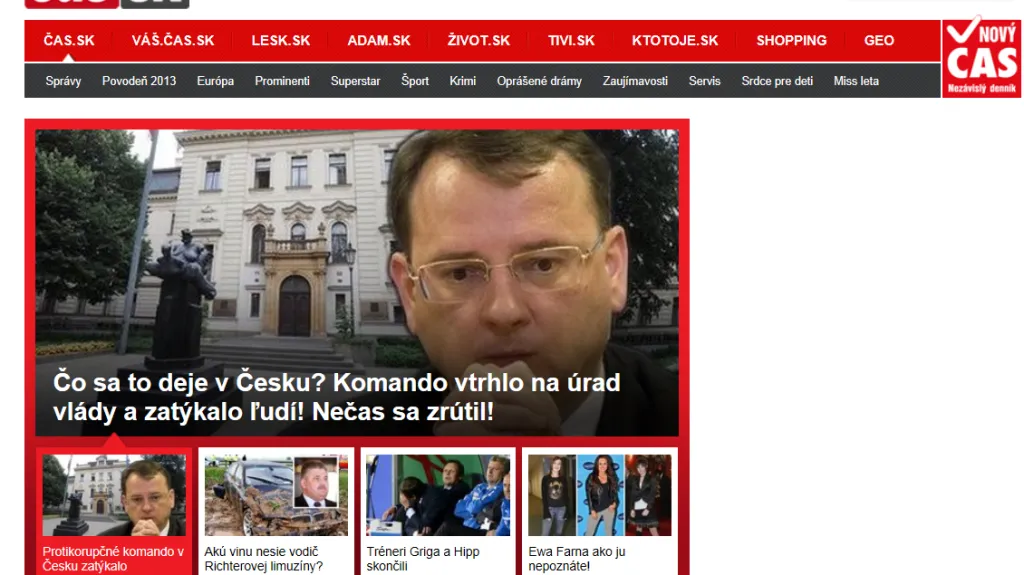 Čas.sk o aféře v Česku