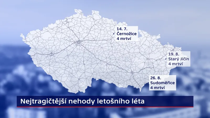 Nehoda u Sudoměřic je jednou ze tří nejtragičtějších událostí letošního léta.