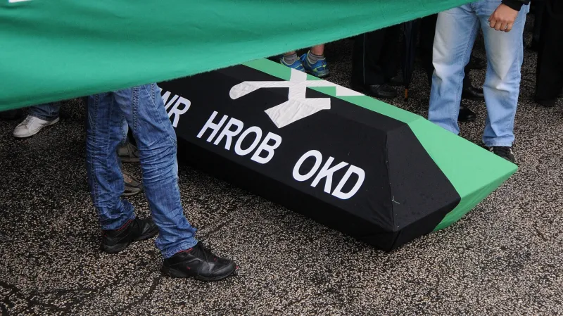 Protest horníků v Ostravě