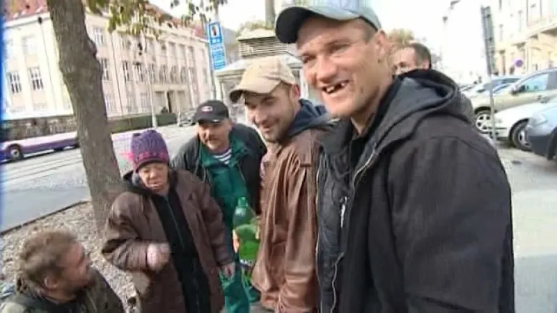 Bezdomovci v centru Olomouce