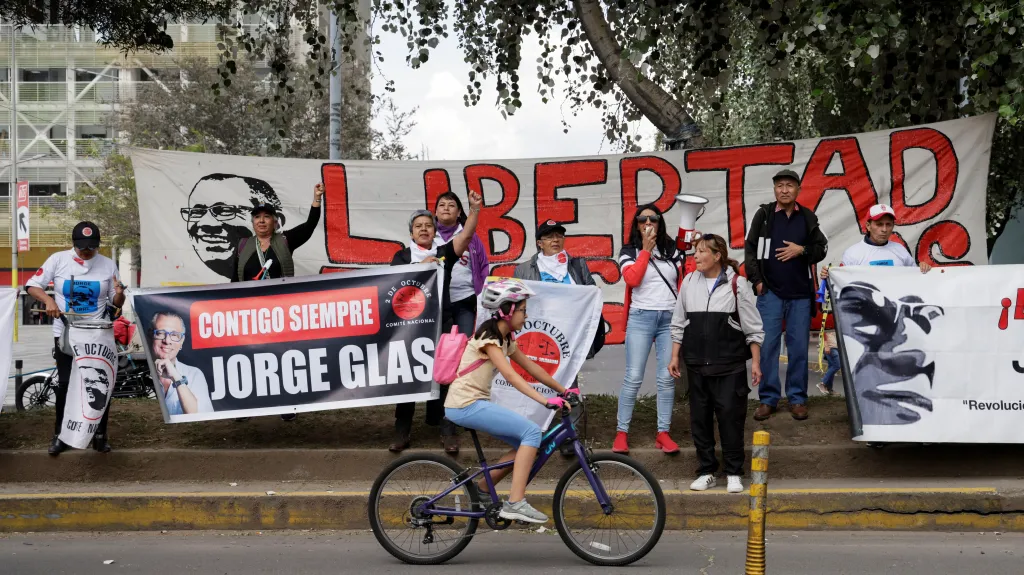 Protest za propuštění Jorgeho Glase