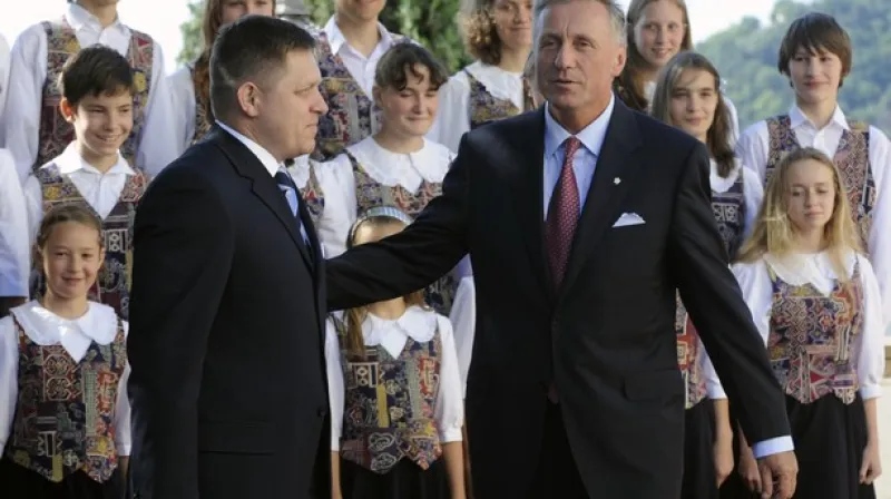 Robert Fico s Mirkem Topolánkem