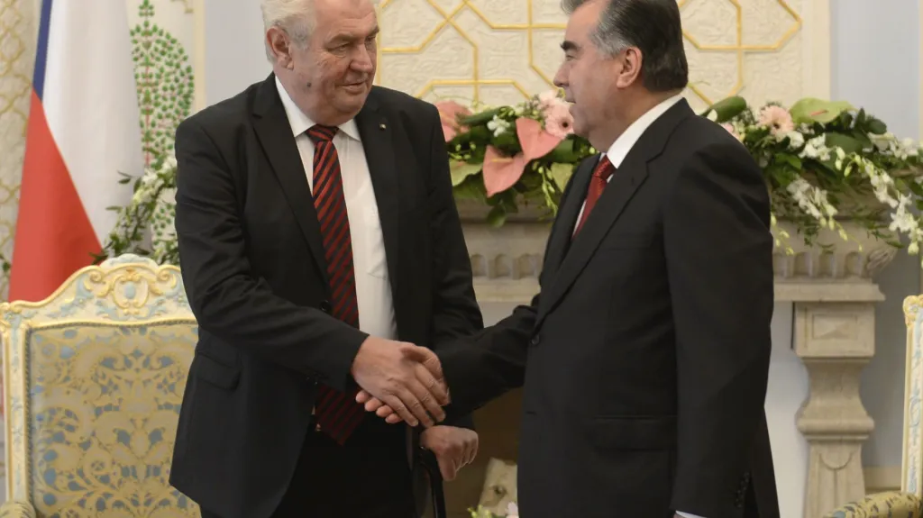 Miloš Zeman s tádžickým prezidentem