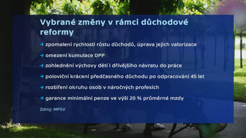 Vybrané změny v rámci důchodové reformy