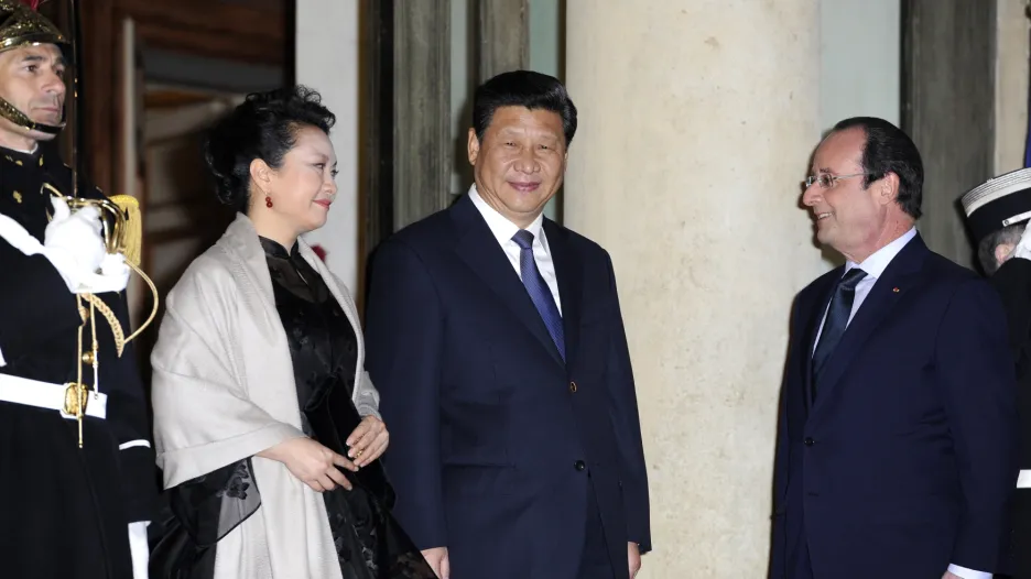 Francois Hollande a jeho čínský protějšek při setkání ve Francii