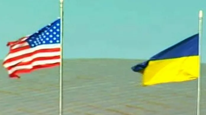 Vlajky USA a Ukrajiny