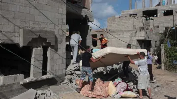 Následky útoků v Pásmu Gazy