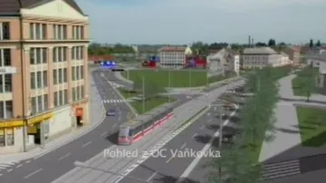 Vizualizace nové tramvajové trasy v ulici Plotní