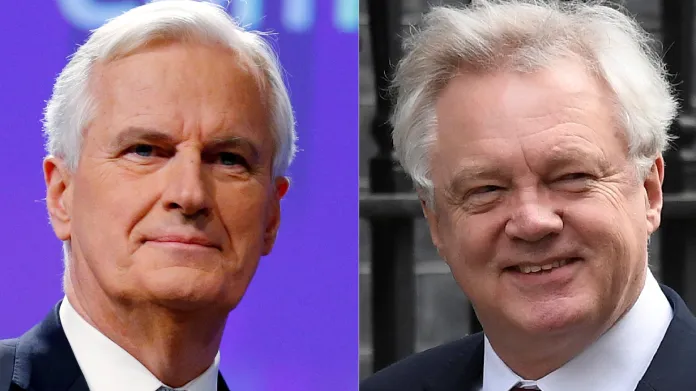 Hlavní vyjednavač EU Michel Barnier a britský ministr pro brexit David Davis