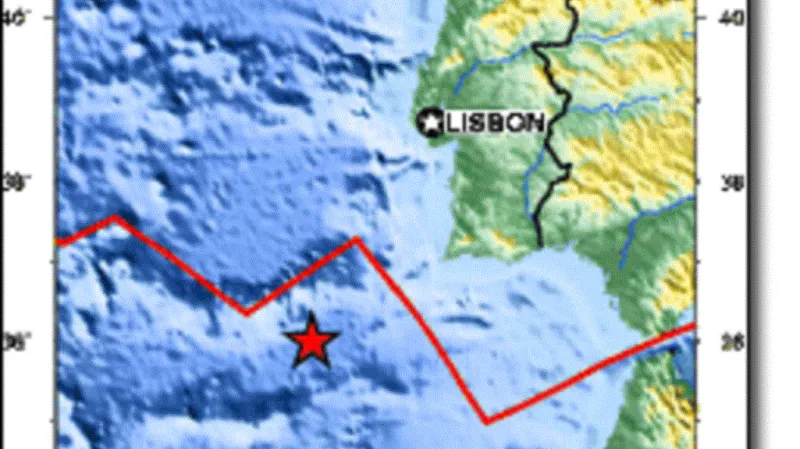 Předpokládané epicentrum zemětřesení