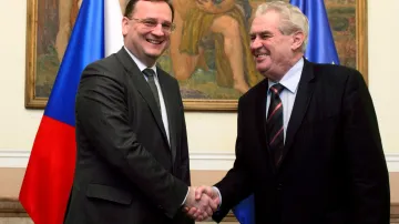Petr Nečas a Miloš Zeman