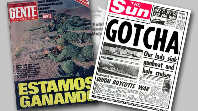 Argentinský a britský tisk z roku 1982 (válka o Falklandy)