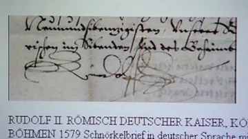 Listina s podpisem Rudolfa II.