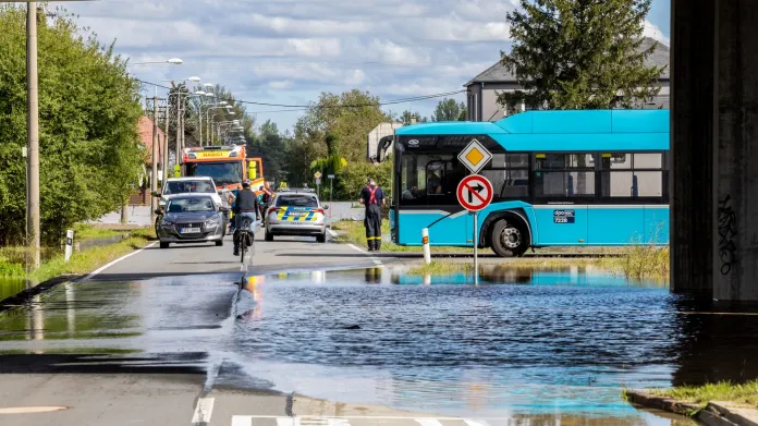 Zatopená městská část Koblov v Ostravě