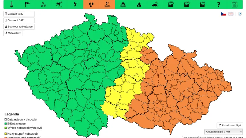 Výstraha před deštěm